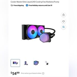 Cooler Master Elite - 240mm black RGB Liquid CPU Cooler